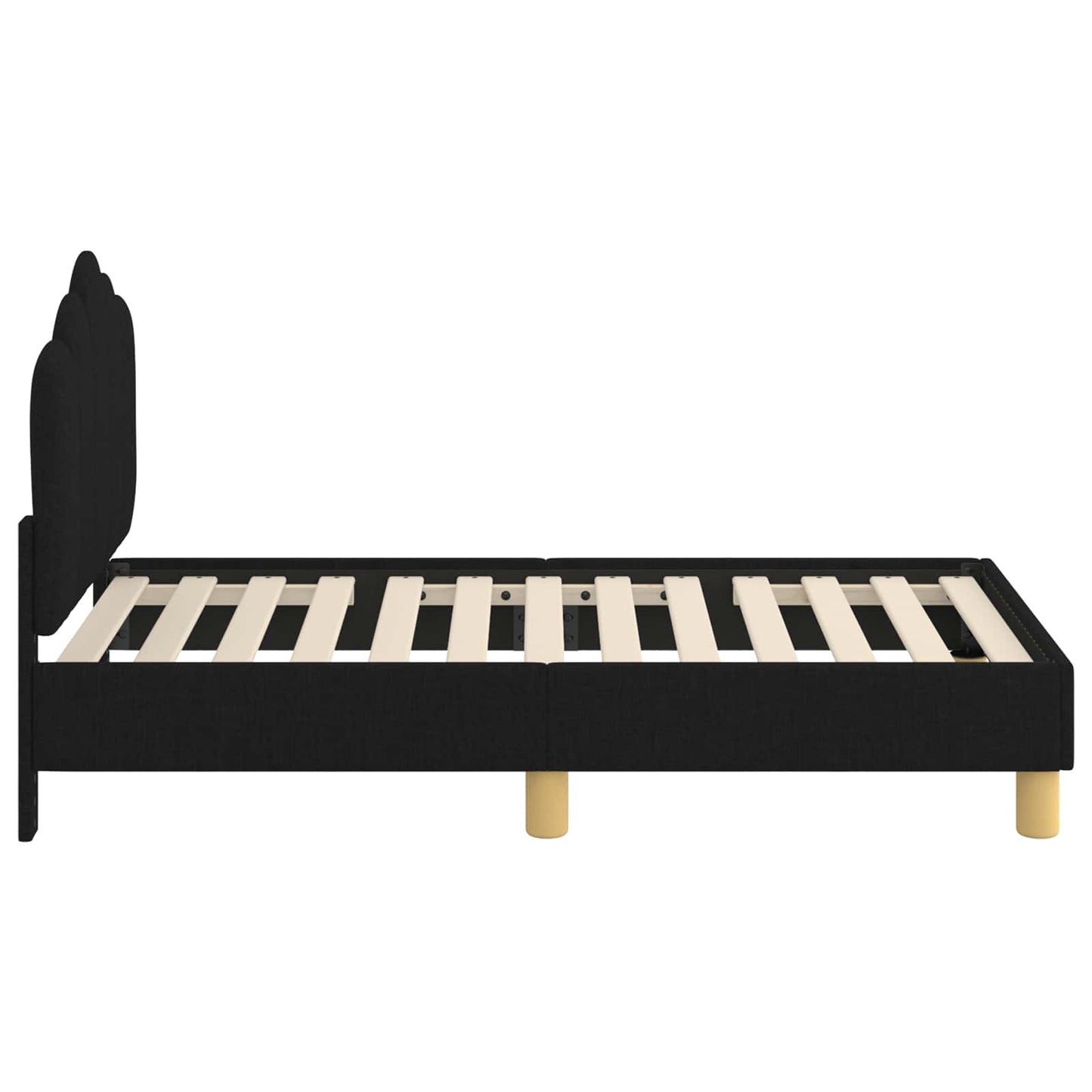 Gyerekágy keret fejtámlával Fekete 70 x 140 cm Szövet
