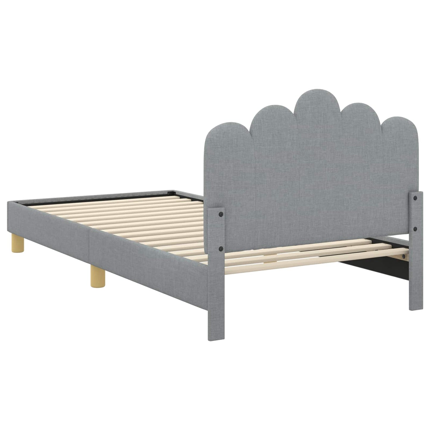 Gyerekágy kerettel fejtámlával Világosszürke 80 x 200 cm Szövet