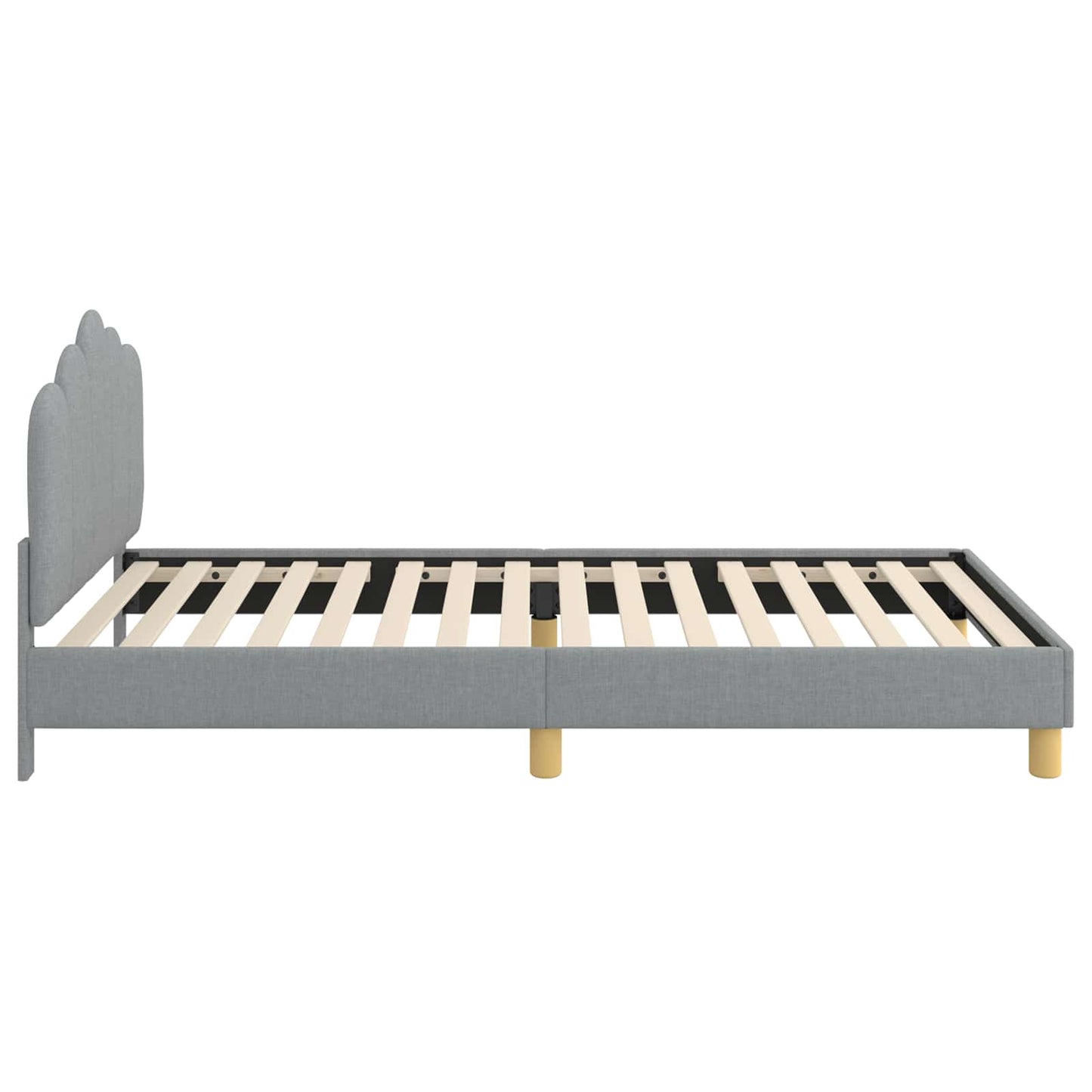 Gyerekágy kerettel fejtámlával Világosszürke 80 x 200 cm Szövet