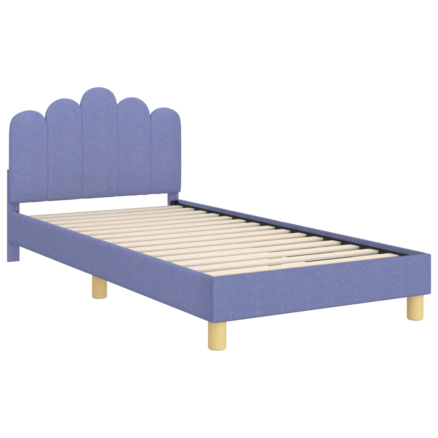 Gyerekágy kerettel fejtámlával Farmerkék 90 x 190 cm Szövet