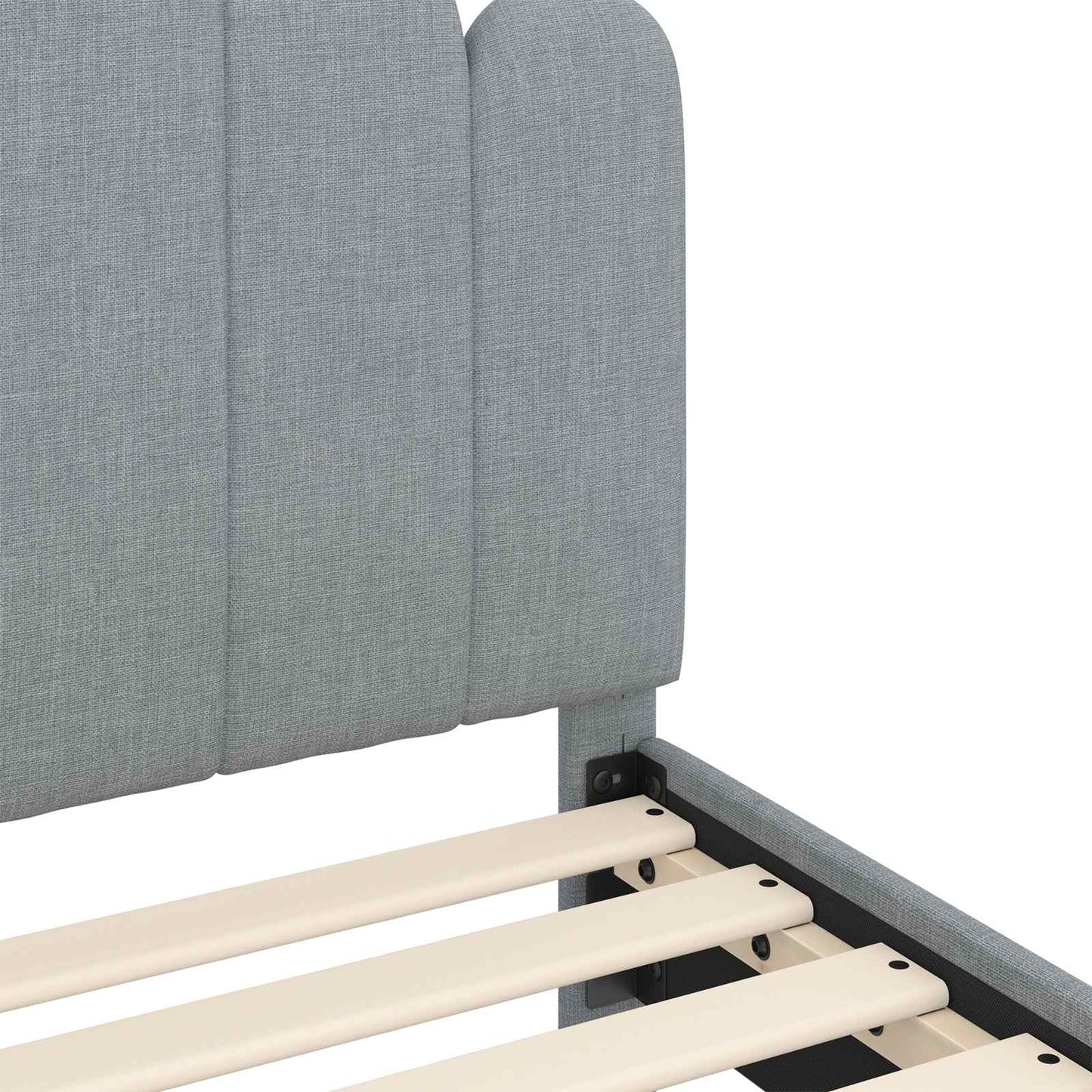 Gyerekágy kerettel fejtámlával Világosszürke 90 x 200 cm Szövet