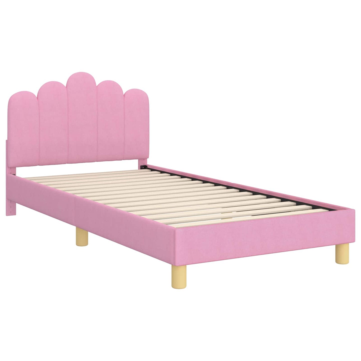 Gyerekágy kerettel fejtámlával Rózsaszín 90 x 200 cm Szövet