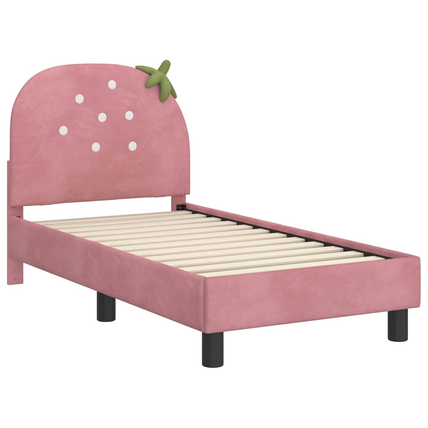 Gyerekágy keret fejtámlával Rózsaszín 70 x 140 cm Bársony