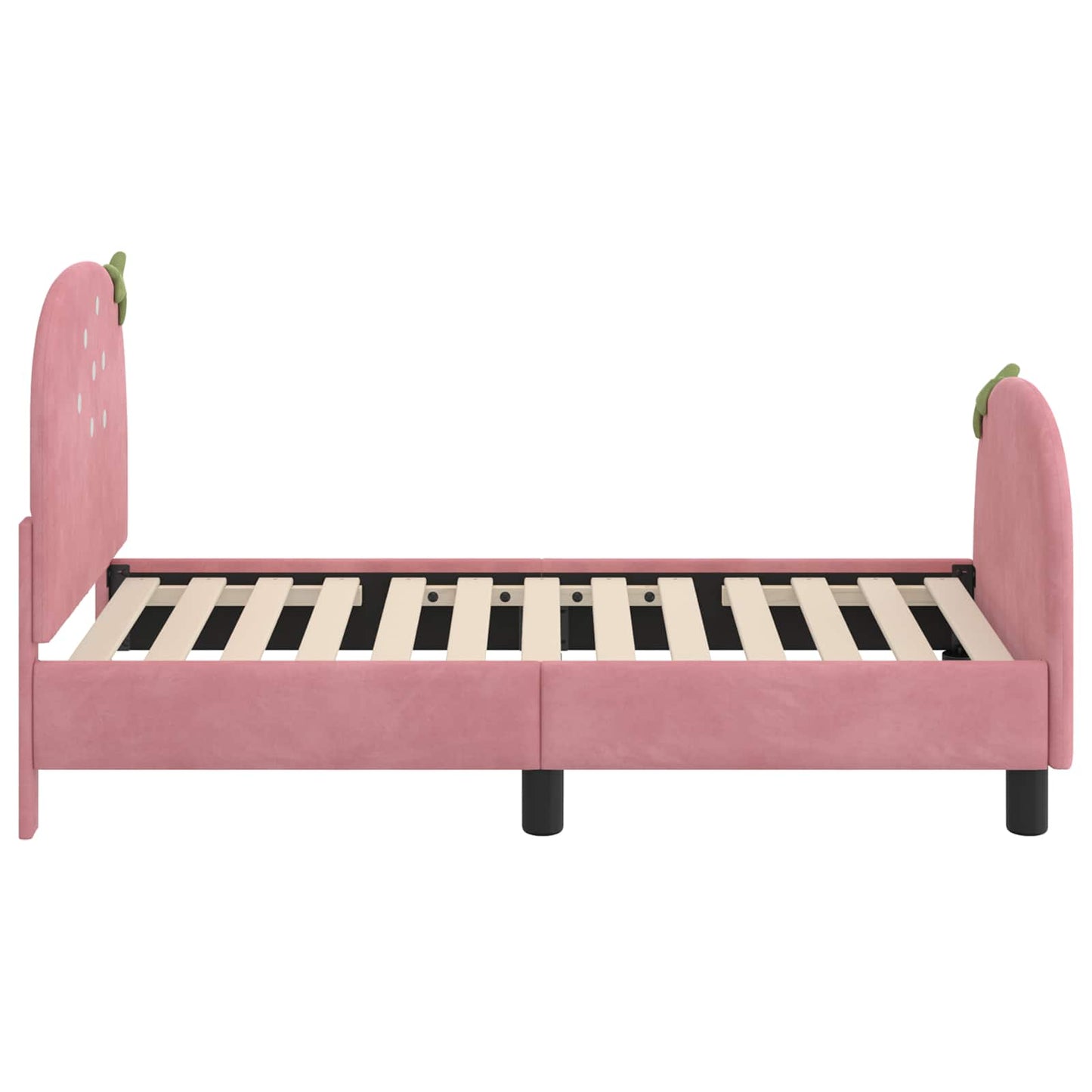 Gyerekágy keret fejtámlával Rózsaszín 70 x 140 cm Bársony