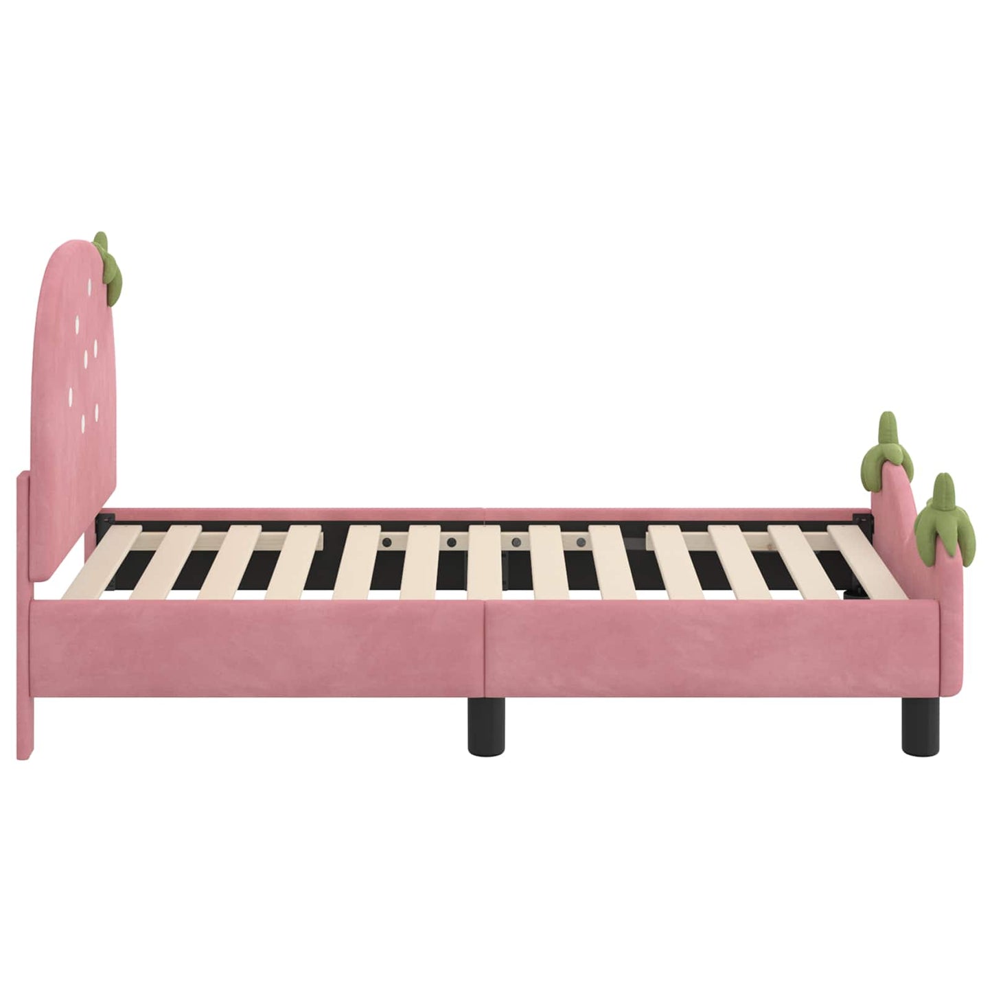 Gyerekágy keret fejtámlával Rózsaszín 70 x 140 cm Bársony