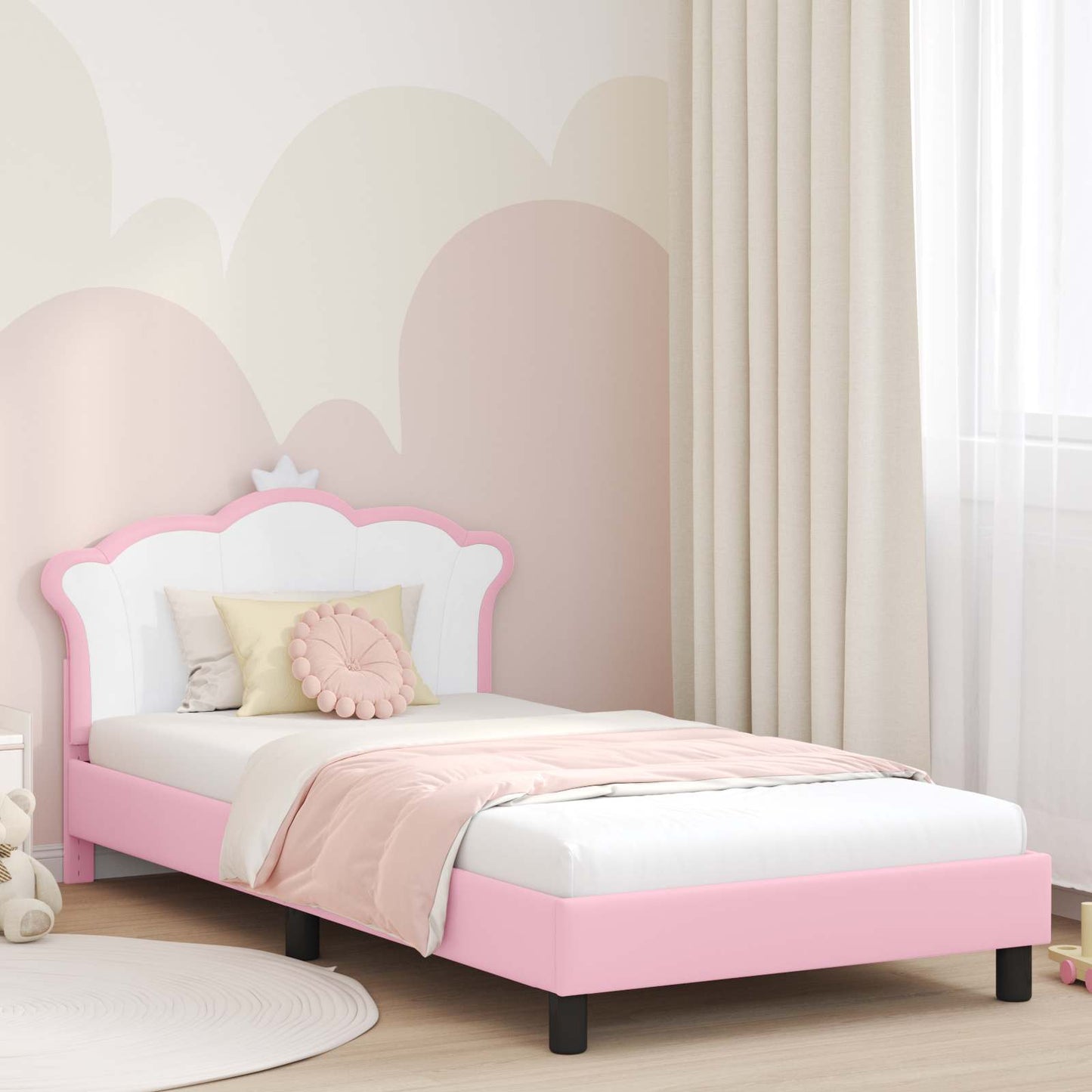 Gyerekágy kerettel Rózsaszín 90 x 200 cm PU