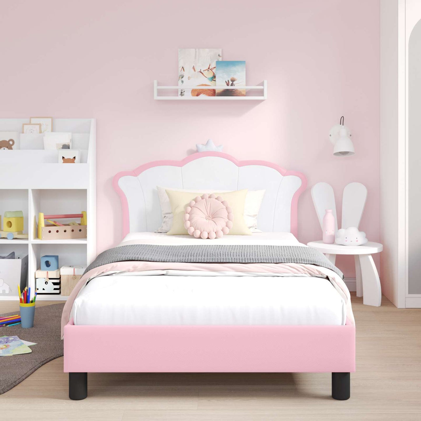 Gyerekágy kerettel Rózsaszín 90 x 200 cm PU