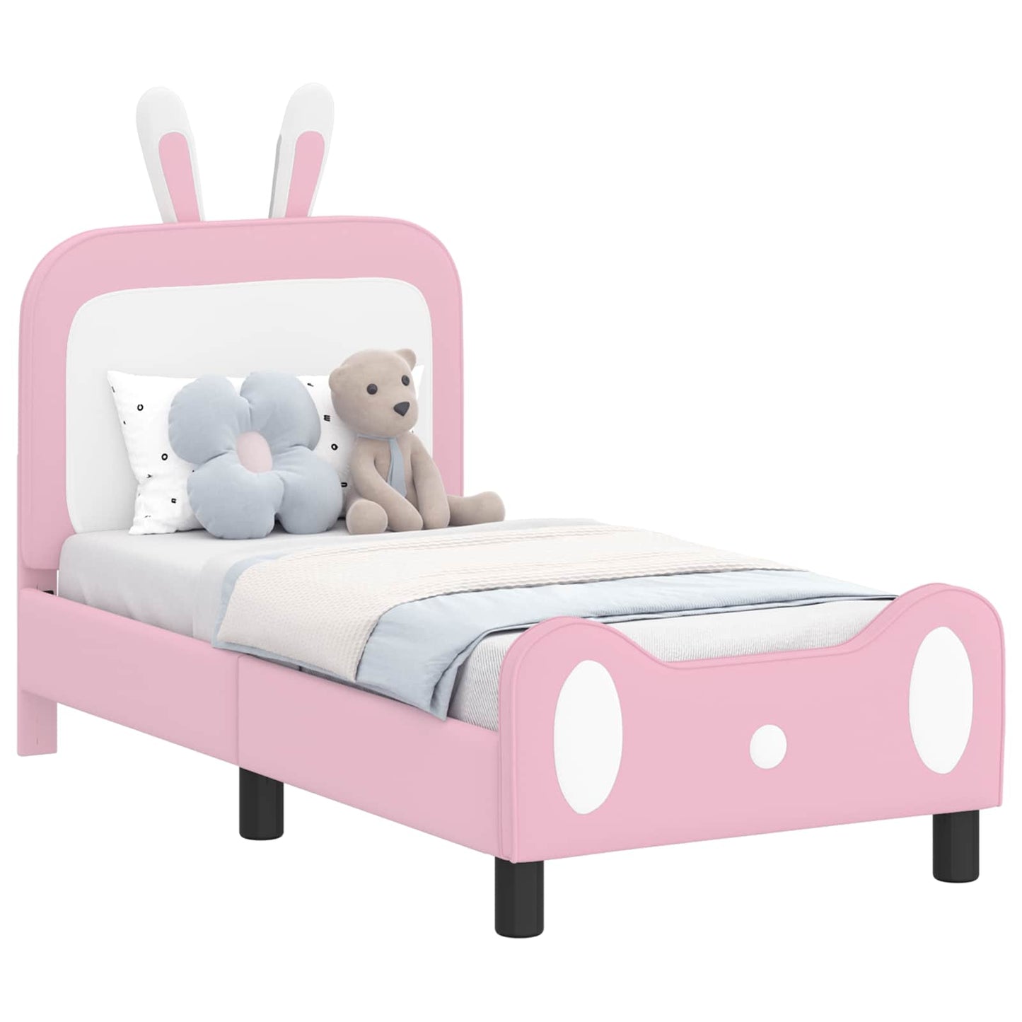 Gyerekágy keret fejtámlával Rózsaszín 70 x 140 cm PU