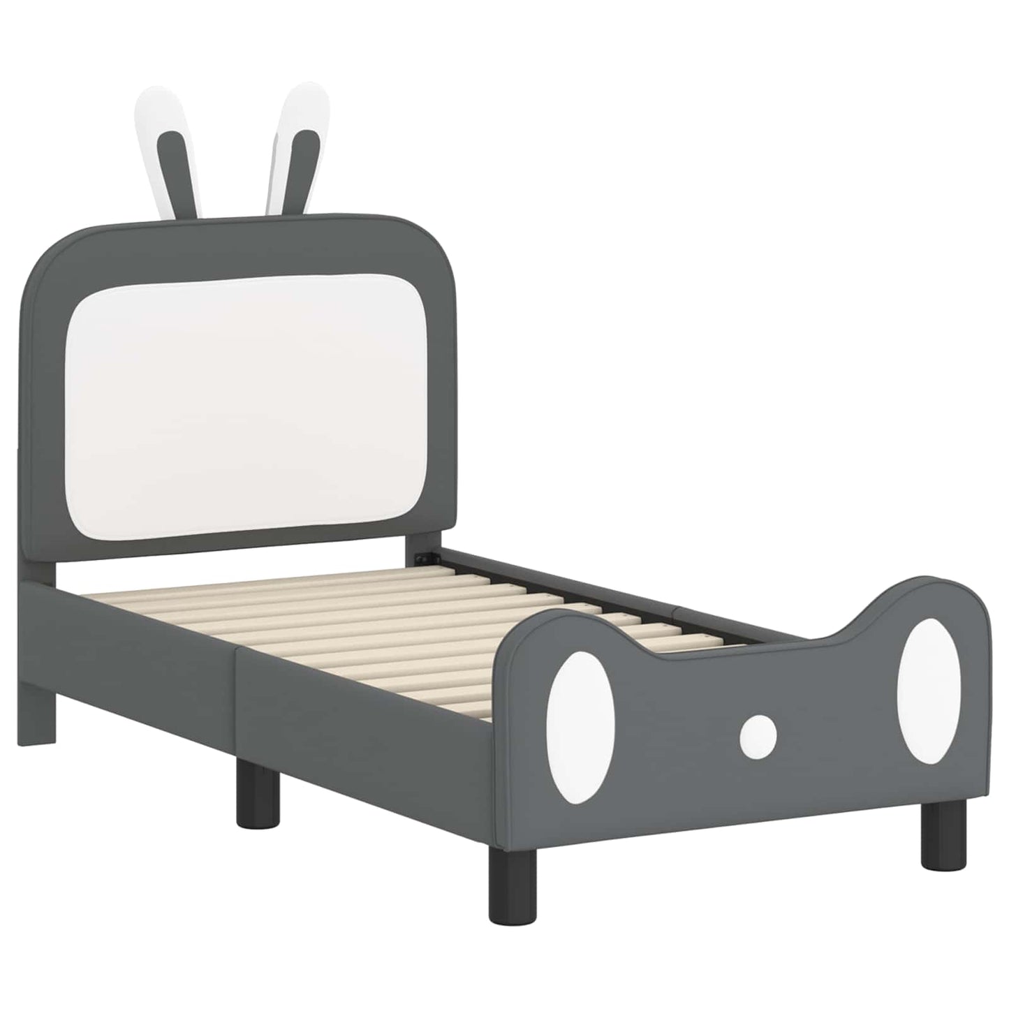 Gyerekágy keret fejtámlával Világosszürke 70 x 140 cm PU