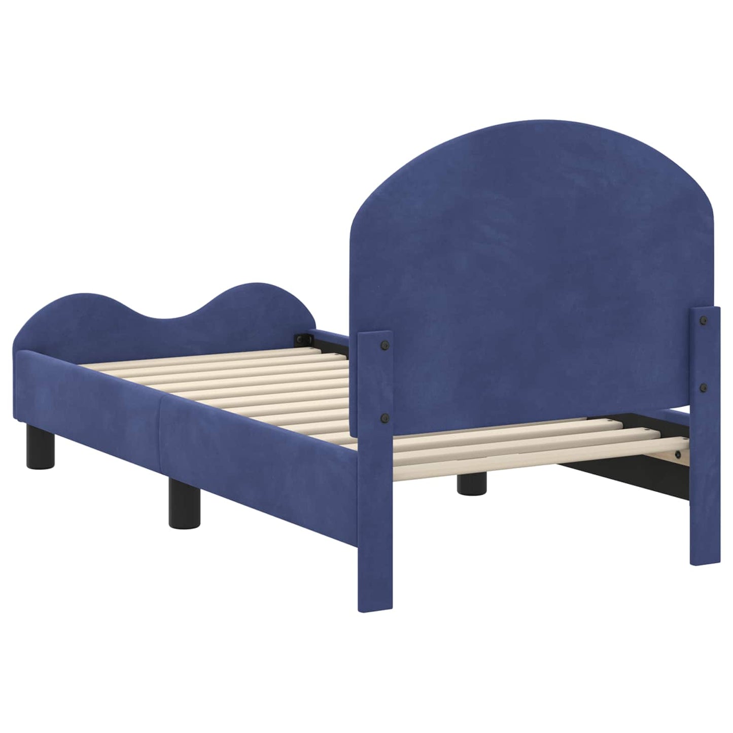 Gyerekágy keret fejtámlával Rendőrségi kék 70 x 140 cm Bársony