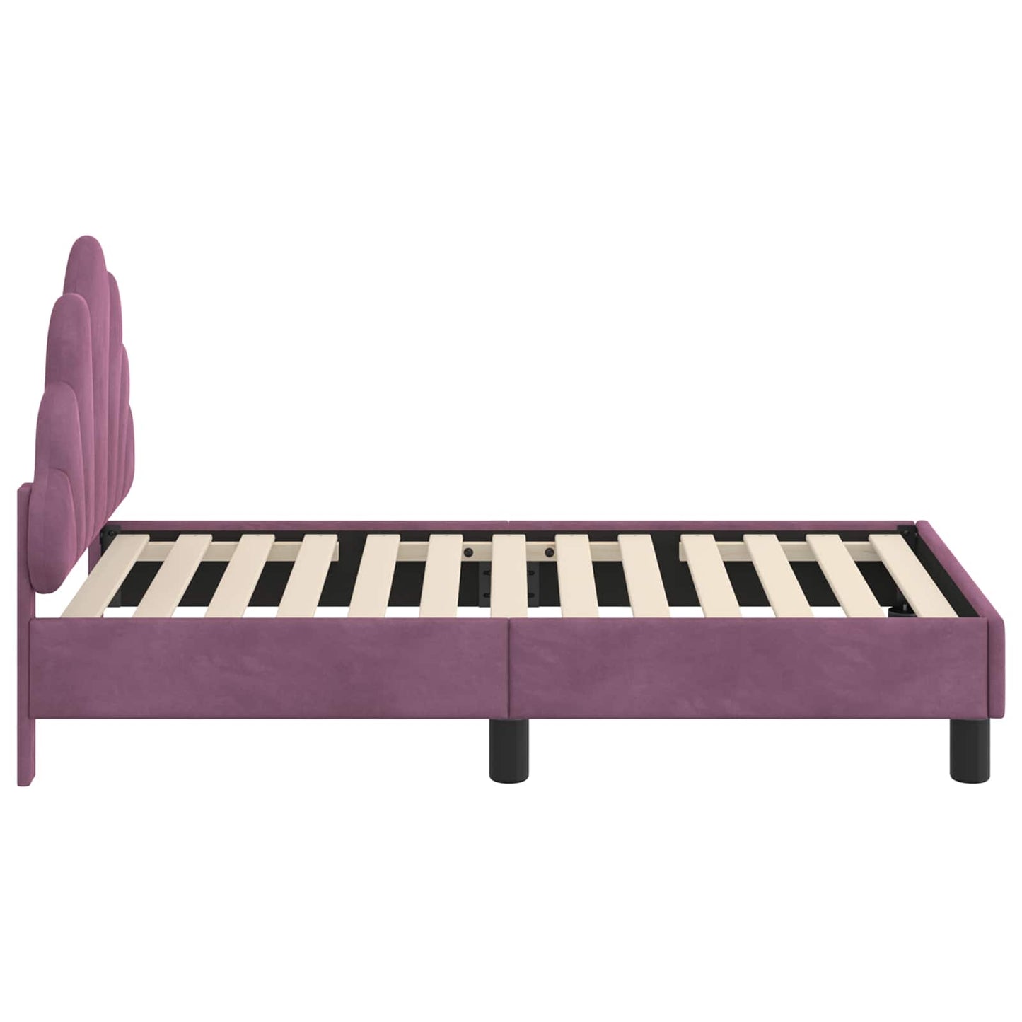 Gyerekágy keret fejtámlával Lila 70 x 140 cm Bársony