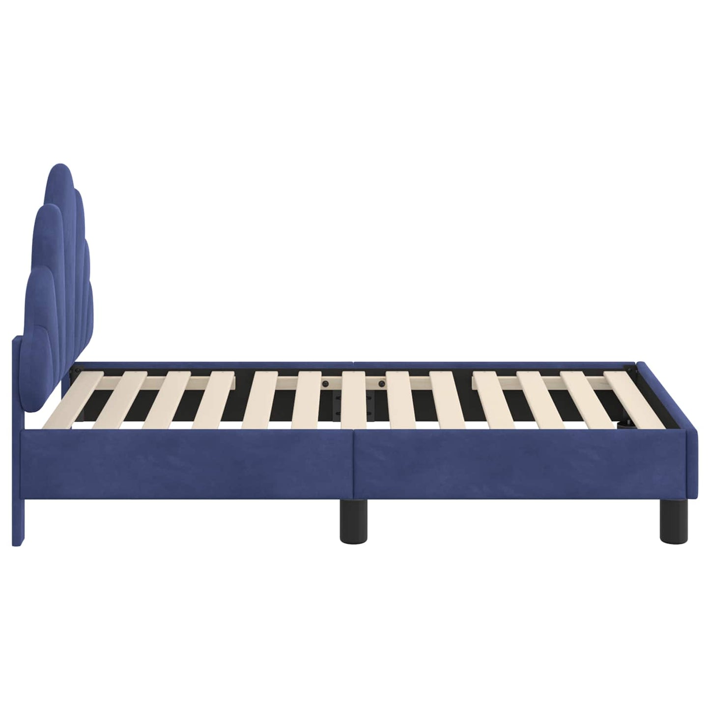 Gyerekágy keret fejtámlával Rendőrségi kék 70 x 140 cm Bársony