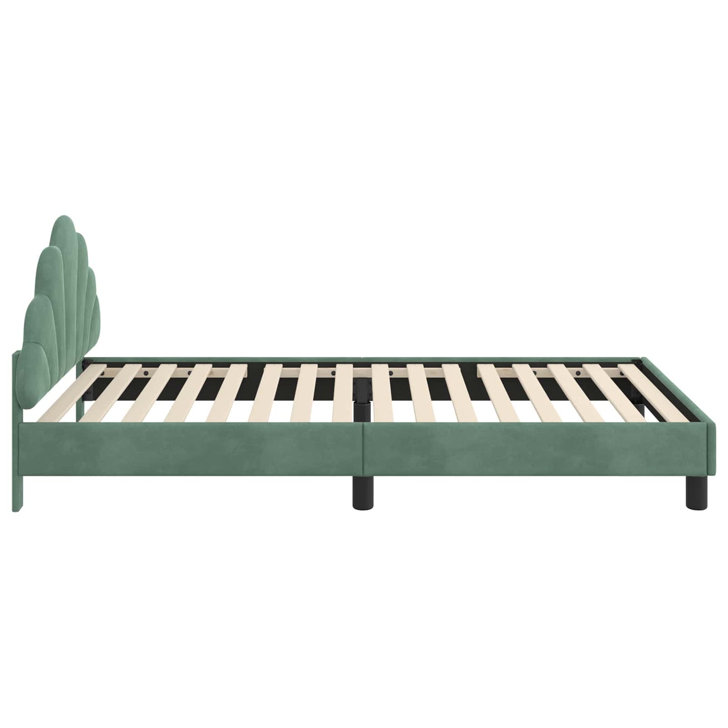 Gyerekágy kerettel fejtámlával Tengeri Zöld 90 x 190 cm Bársony