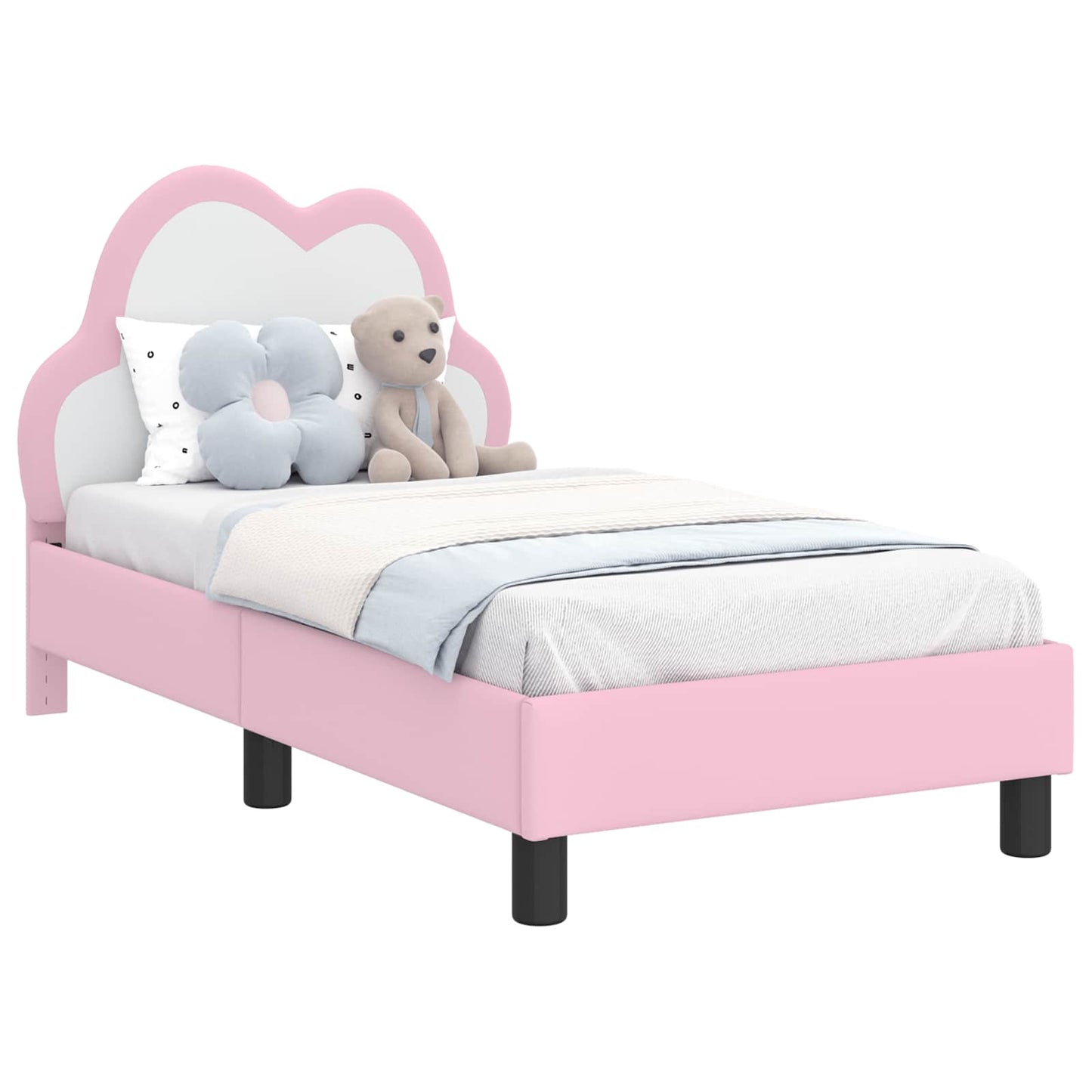 Gyerekágy keret fejtámlával Rózsaszín 70 x 140 cm PU