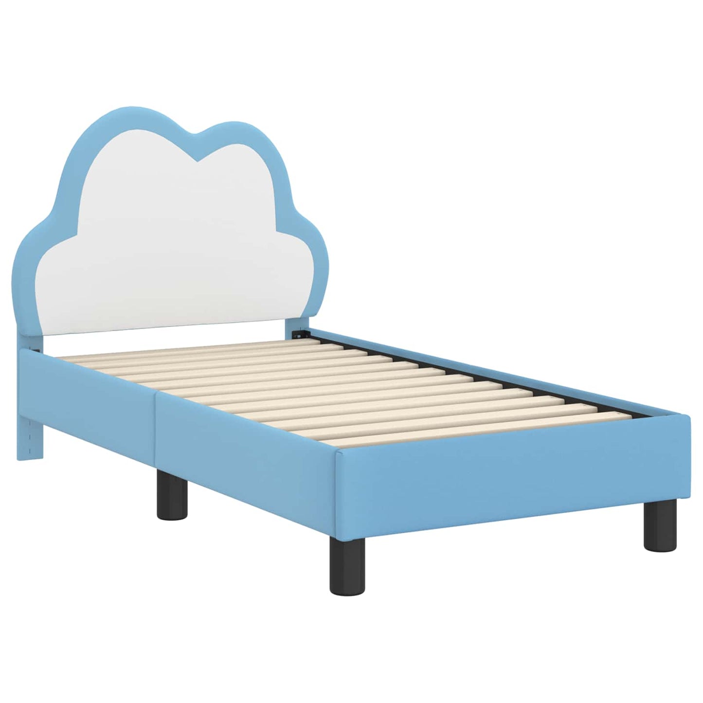 Gyerekágy keret fejtámlával Kék 70 x 140 cm PU