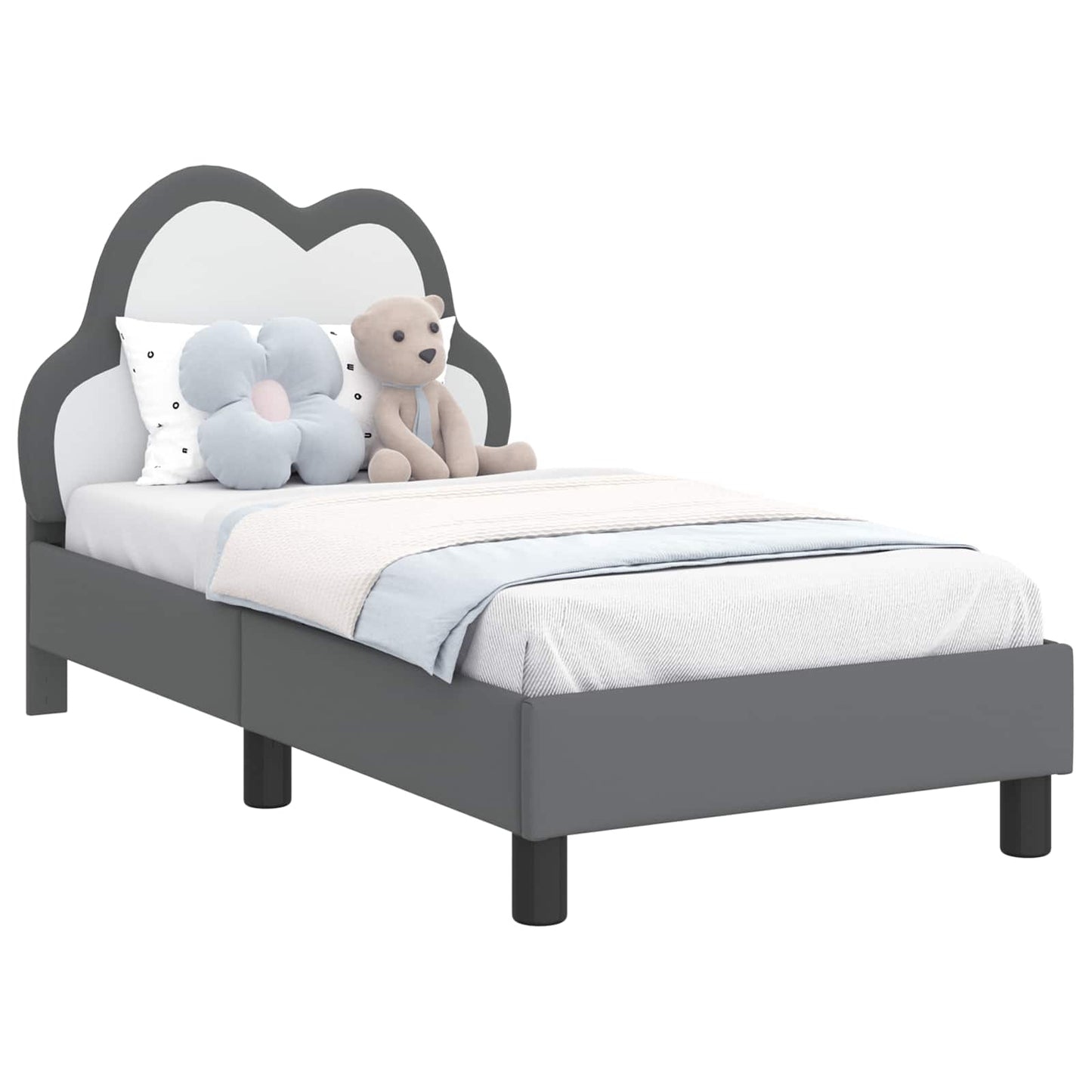 Gyerekágy keret fejtámlával Világosszürke 70 x 140 cm PU