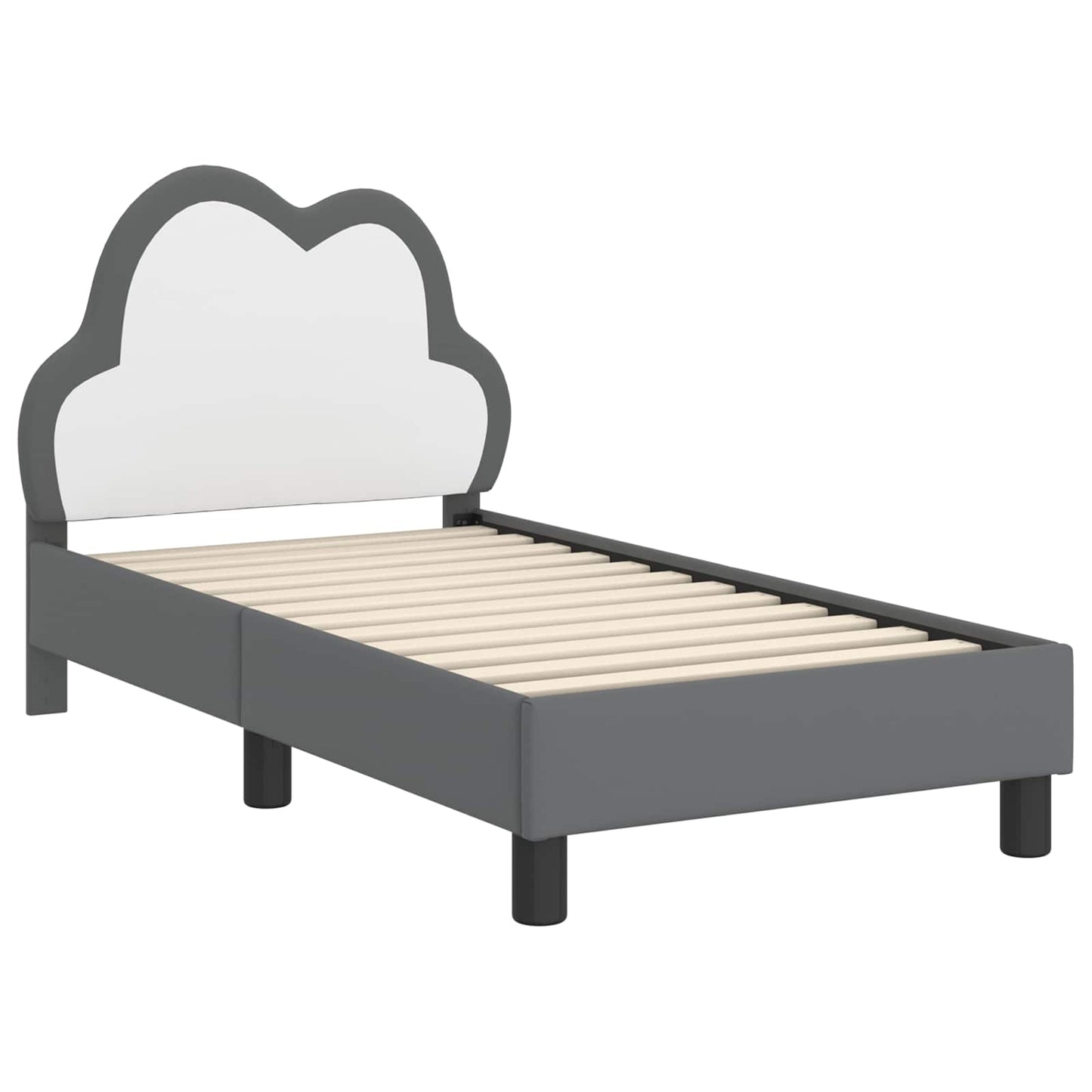 Gyerekágy keret fejtámlával Világosszürke 70 x 140 cm PU