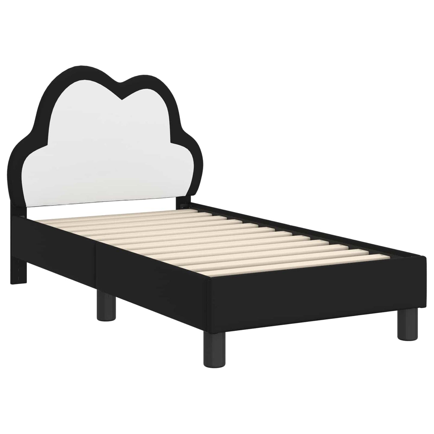 Gyerekágy keret fejtámlával Fekete 70 x 140 cm PU