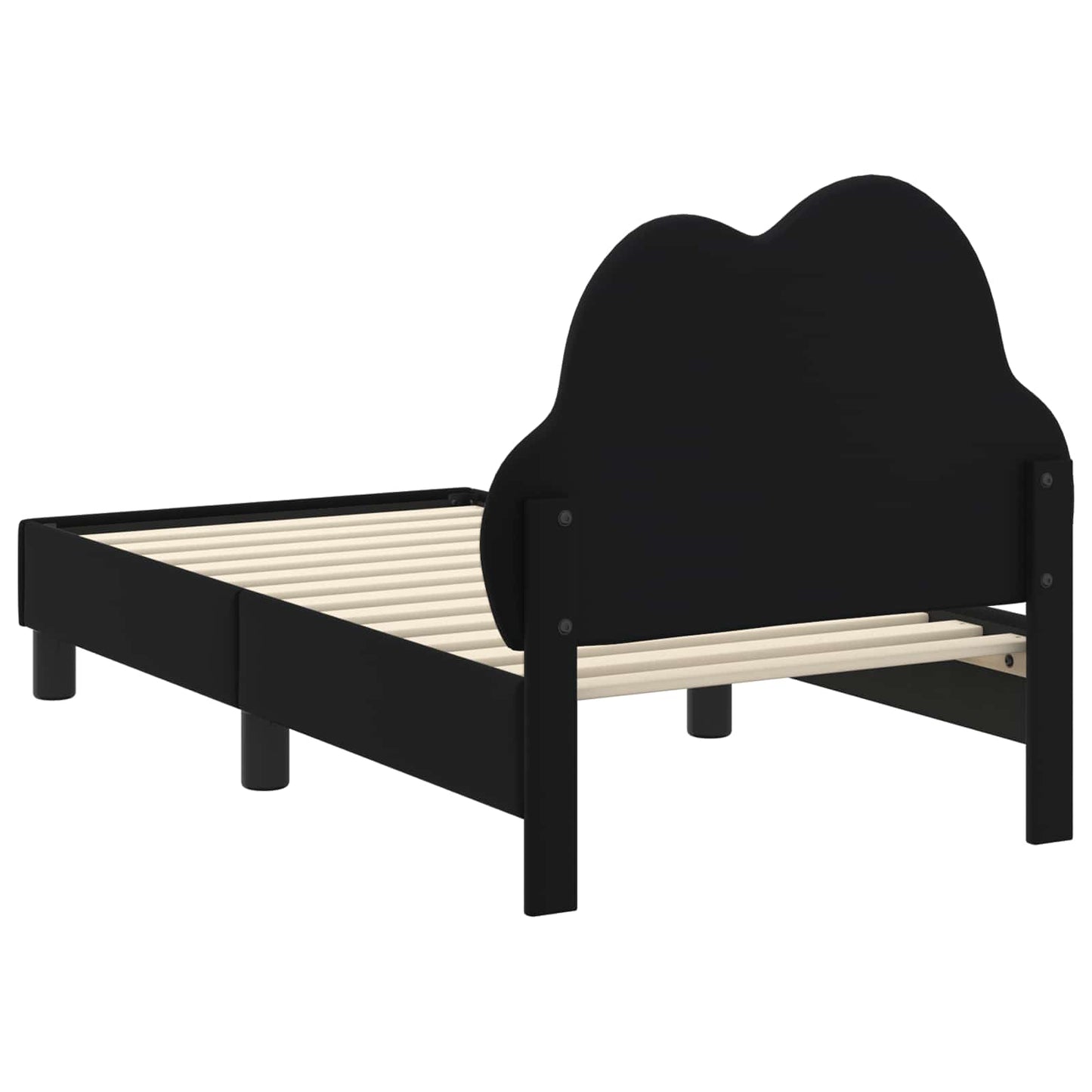 Gyerekágy keret fejtámlával Fekete 70 x 140 cm PU