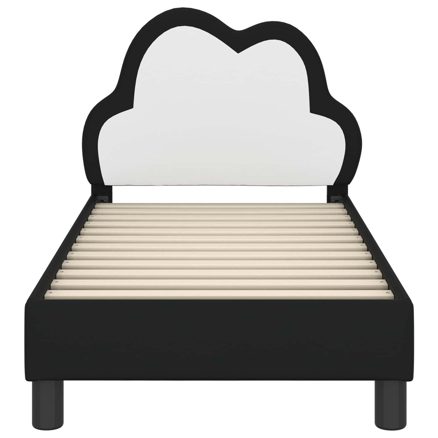Gyerekágy keret fejtámlával Fekete 70 x 140 cm PU