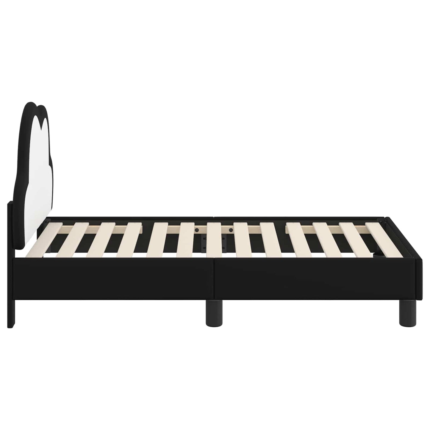 Gyerekágy keret fejtámlával Fekete 70 x 140 cm PU