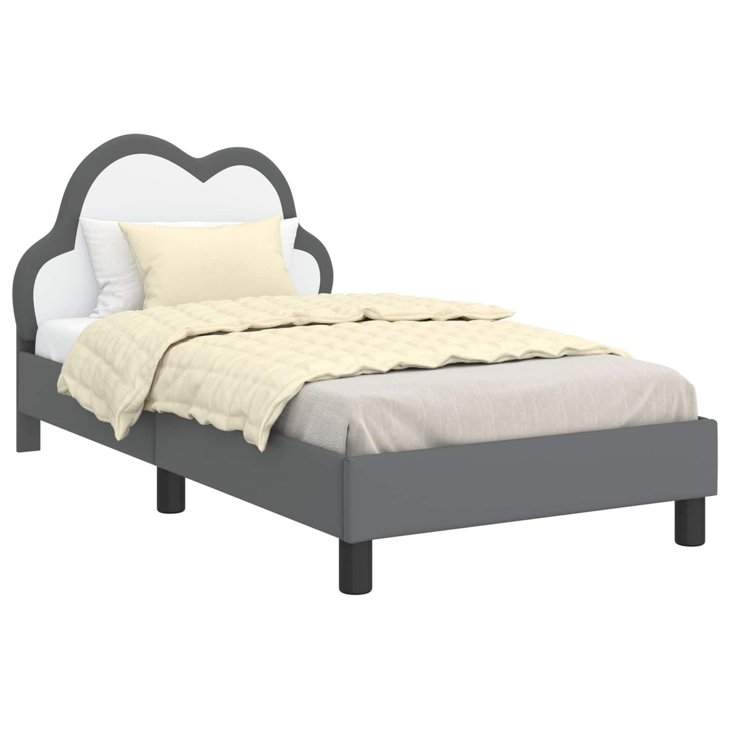 Gyerekágy kerettel Világosszürke 80 x 160 cm PU