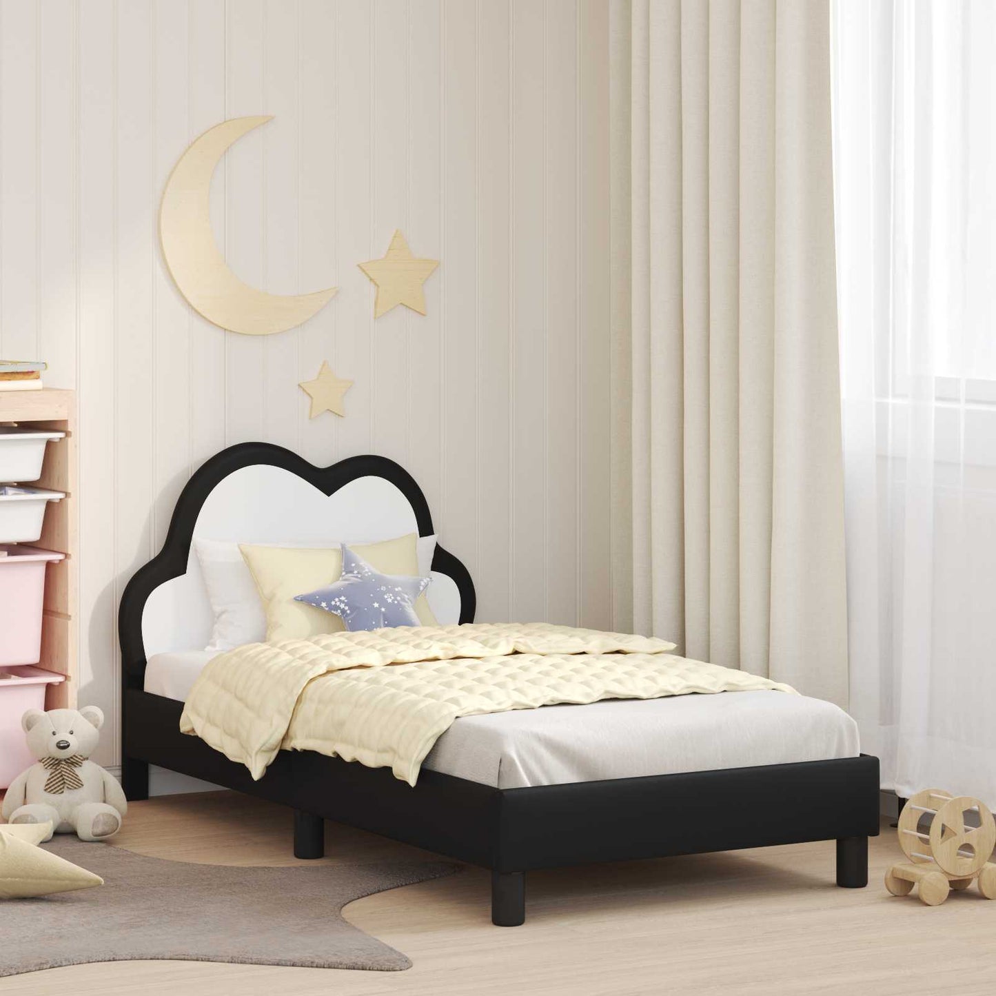Gyerekágy kerettel Fekete 80 x 160 cm PU