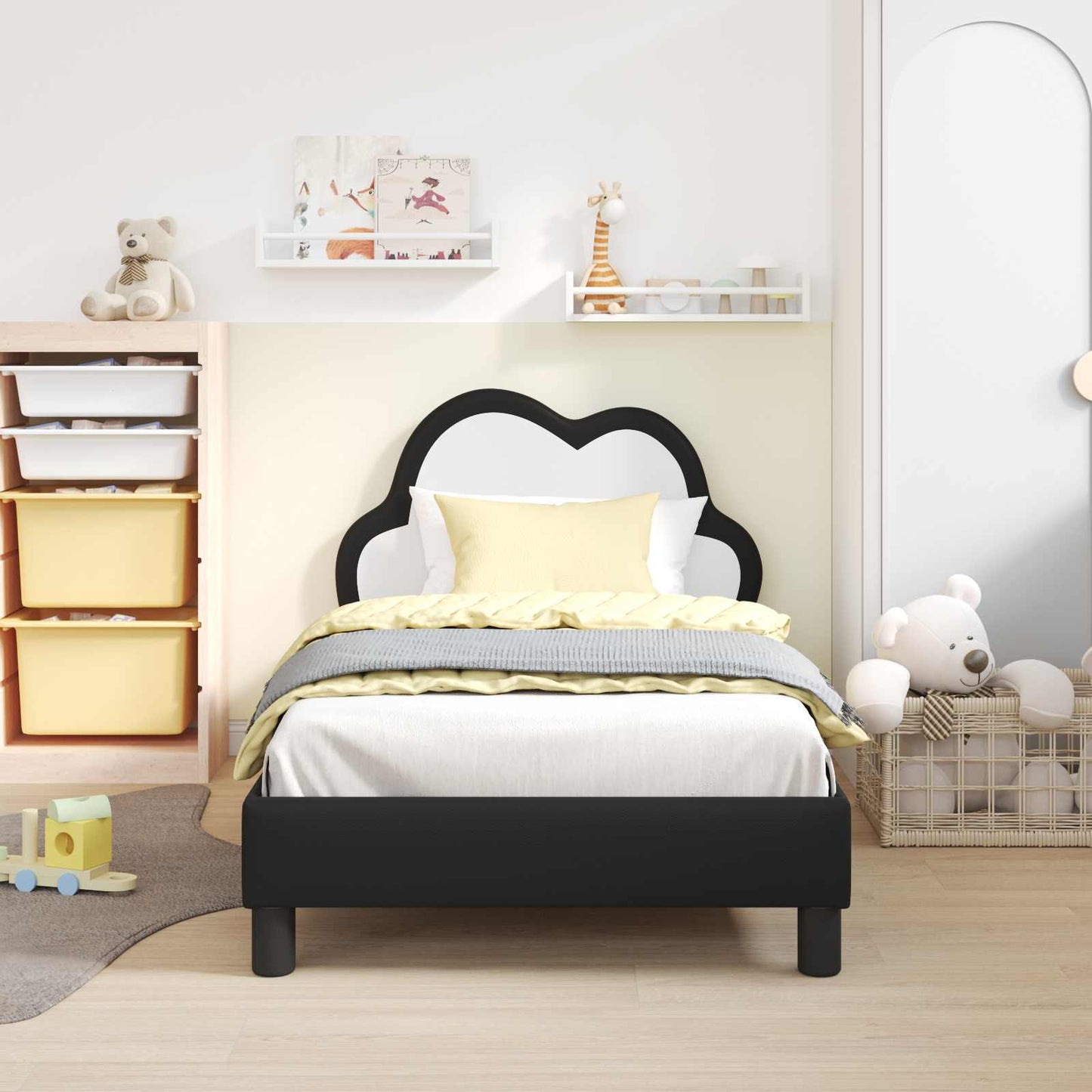Gyerekágy kerettel Fekete 80 x 160 cm PU