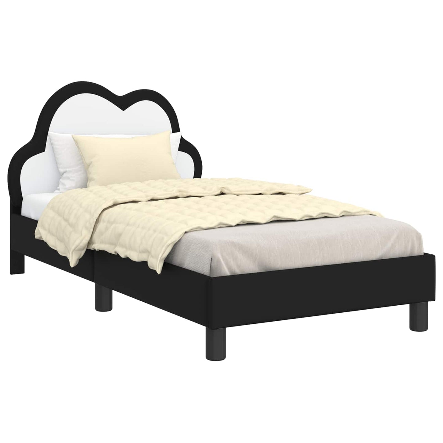Gyerekágy kerettel Fekete 80 x 160 cm PU