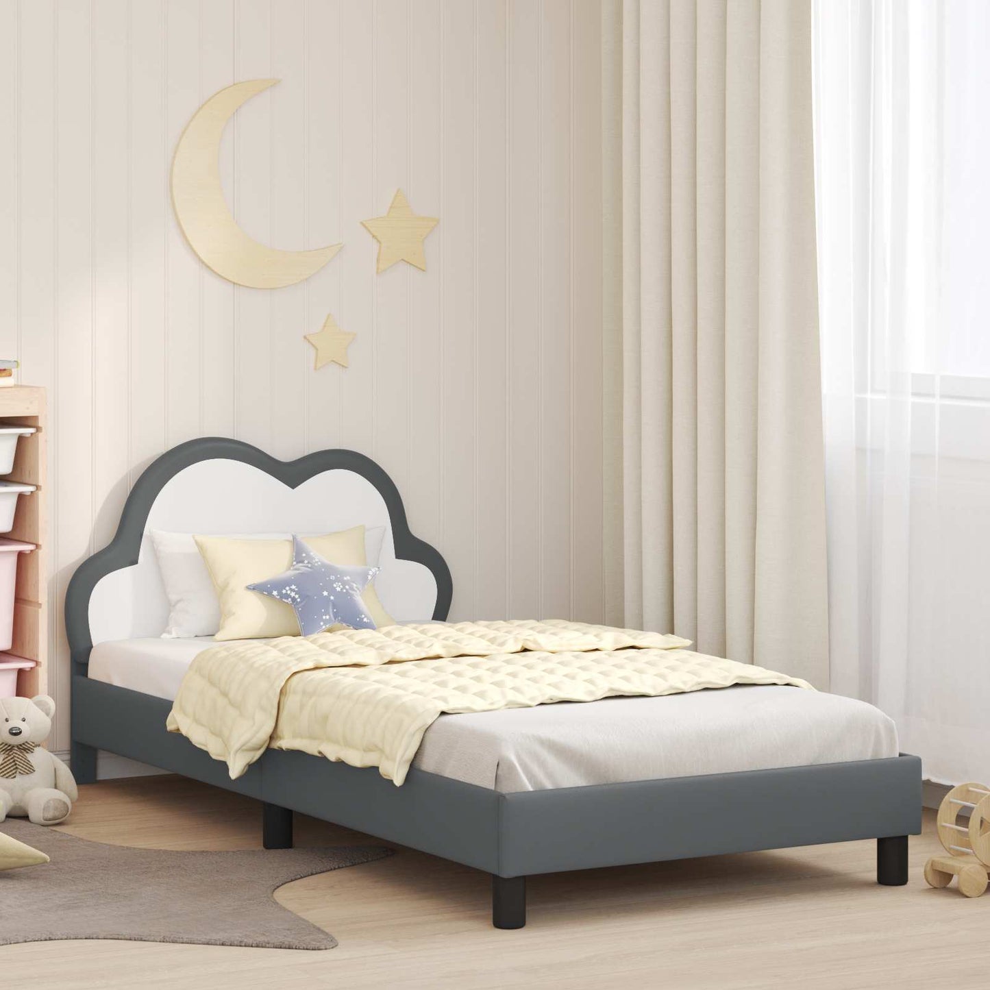 Gyerekágy kerettel Világosszürke 80 x 200 cm PU
