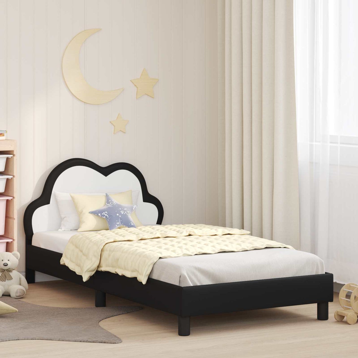 Gyerekágy kerettel Fekete 80 x 200 cm PU