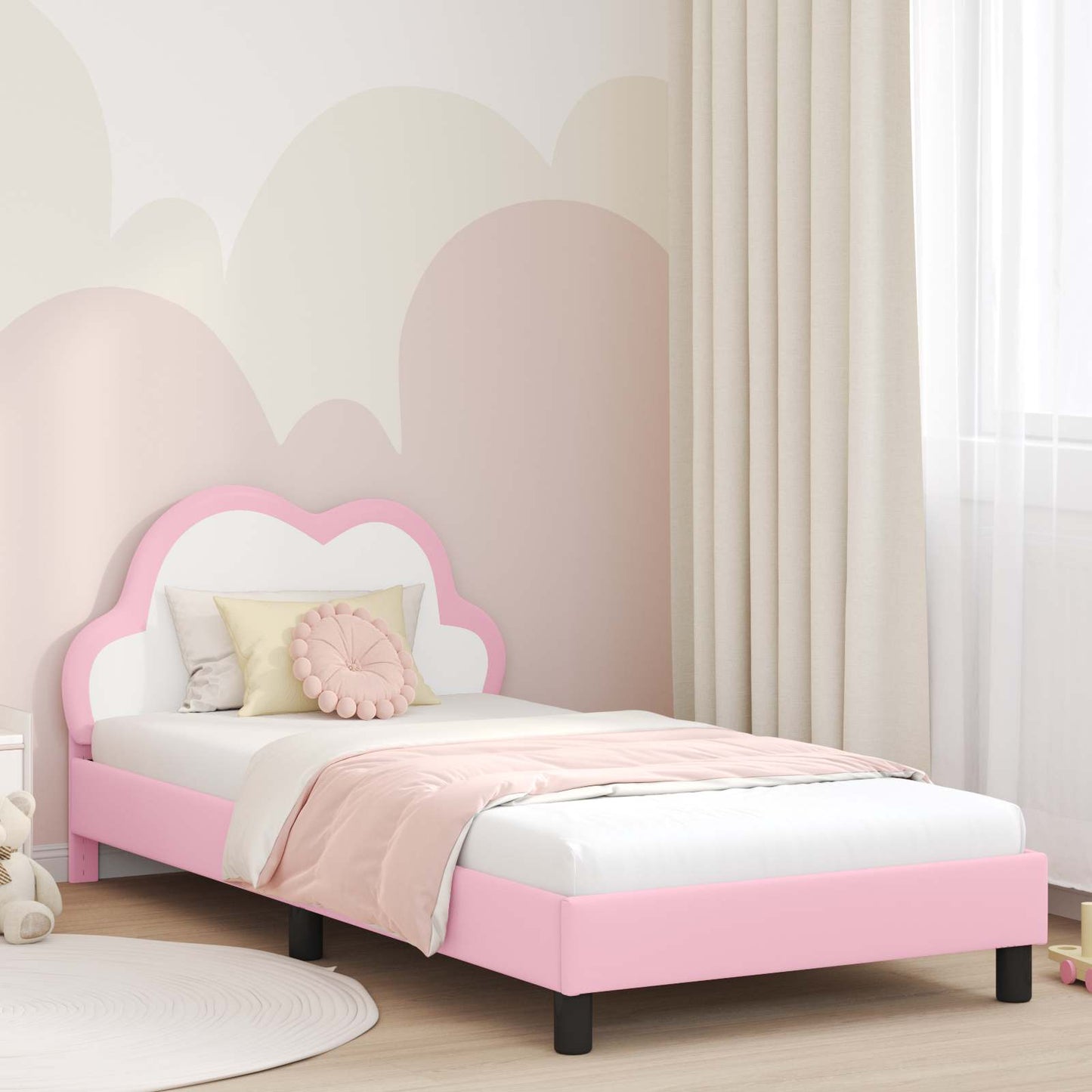 Gyerekágy kerettel Rózsaszín 90 x 190 cm PU