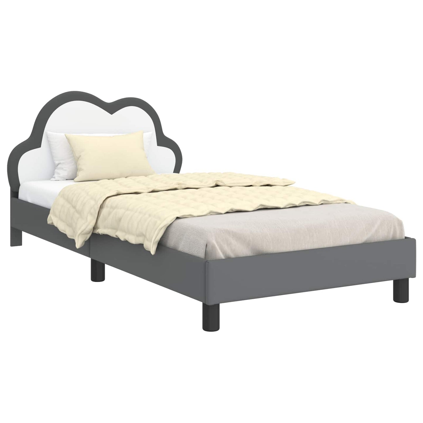 Gyerekágy kerettel Világosszürke 90 x 190 cm PU