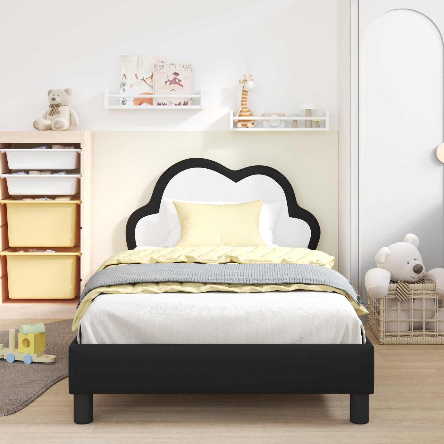 Gyerekágy kerettel Fekete 90 x 190 cm PU
