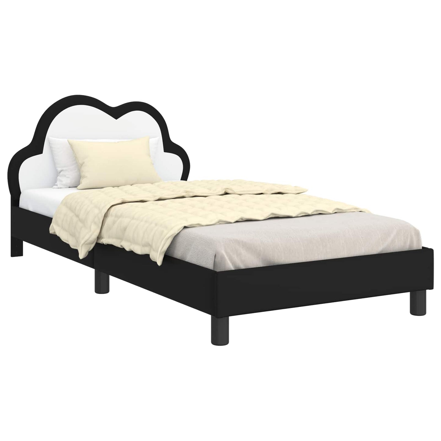 Gyerekágy kerettel Fekete 90 x 190 cm PU