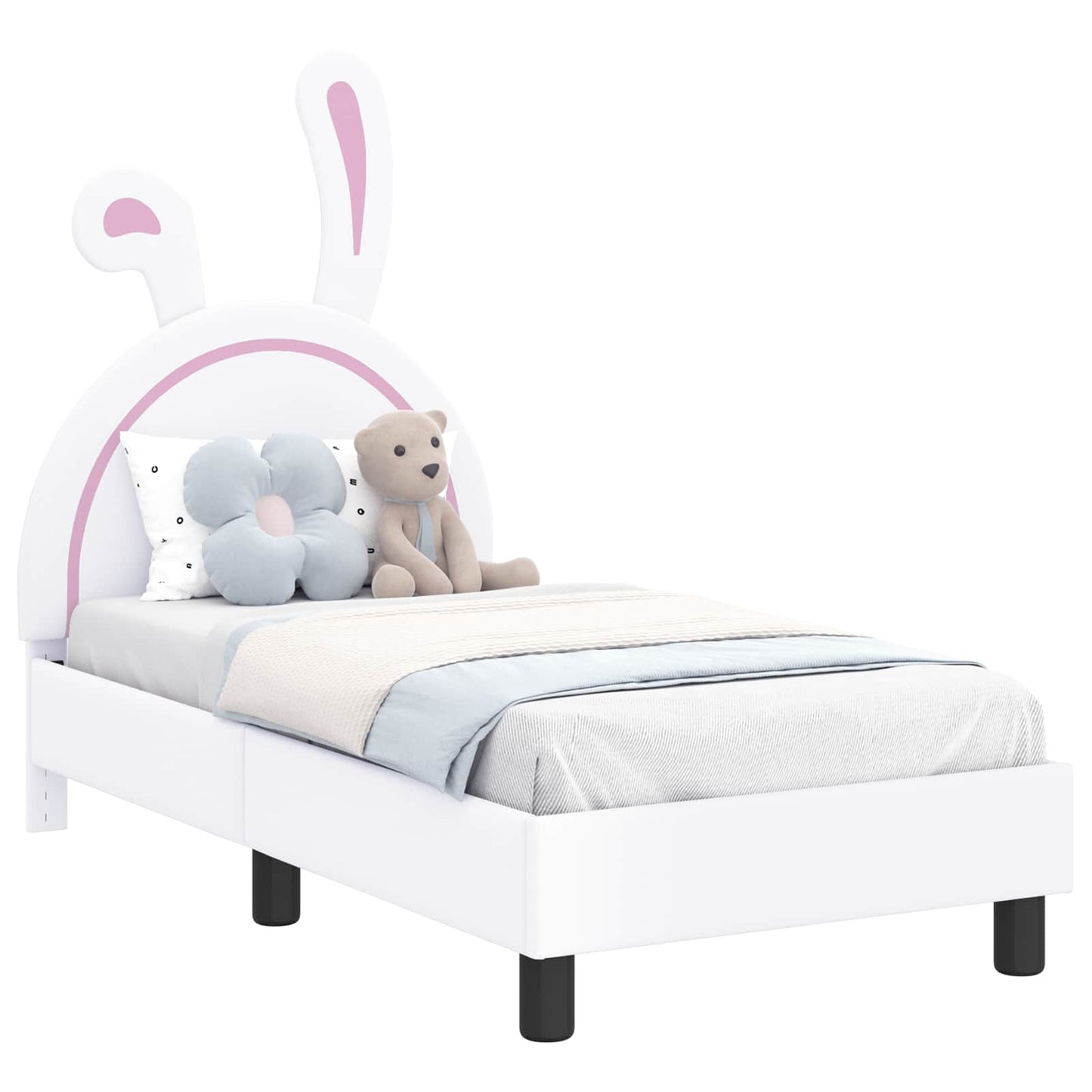 Gyerekágy keret fejtámlával Fehér 70 x 140 cm PU