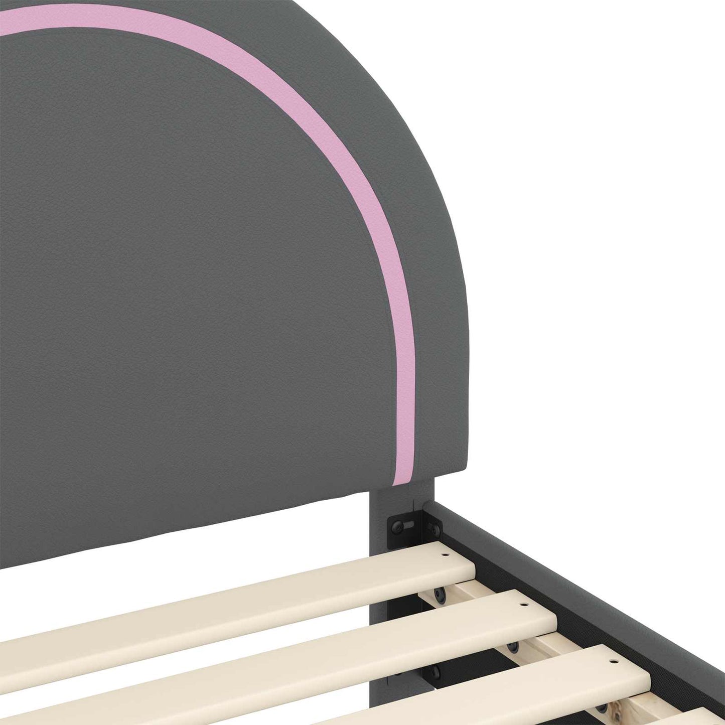 Gyerekágy keret fejtámlával Világosszürke 70 x 140 cm PU