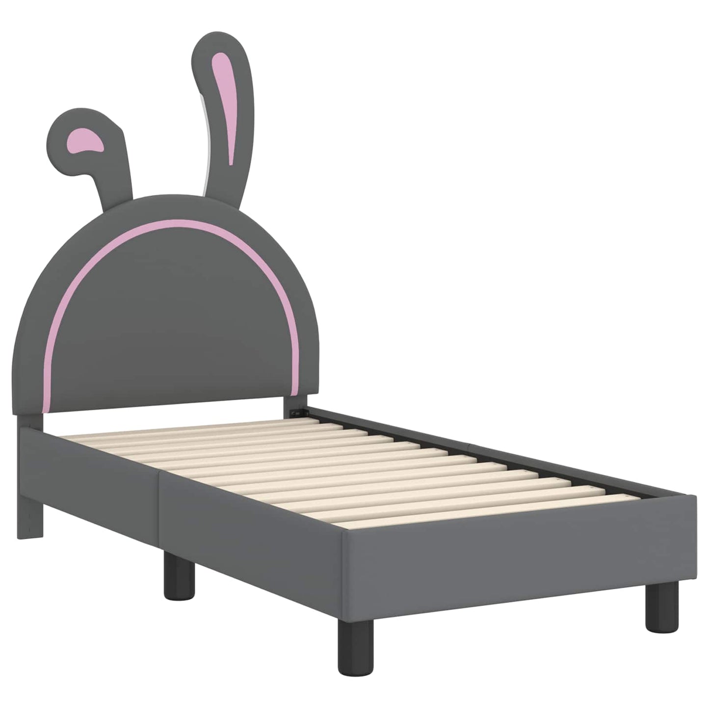 Gyerekágy keret fejtámlával Világosszürke 70 x 140 cm PU