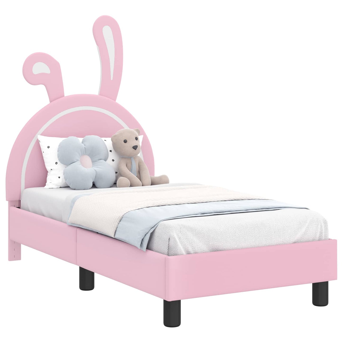 Gyerekágy keret fejtámlával Rózsaszín 70 x 140 cm PU