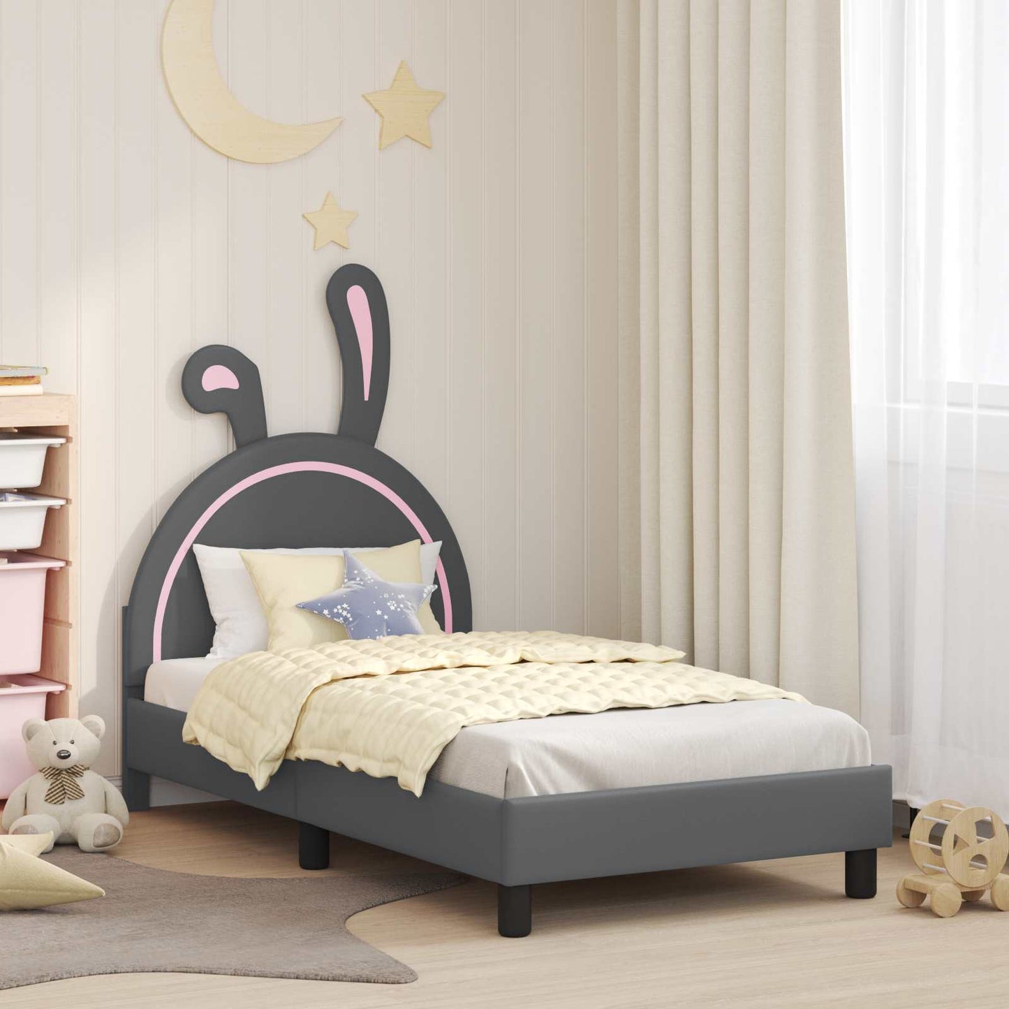 Gyerekágy kerettel Világosszürke 80 x 160 cm PU