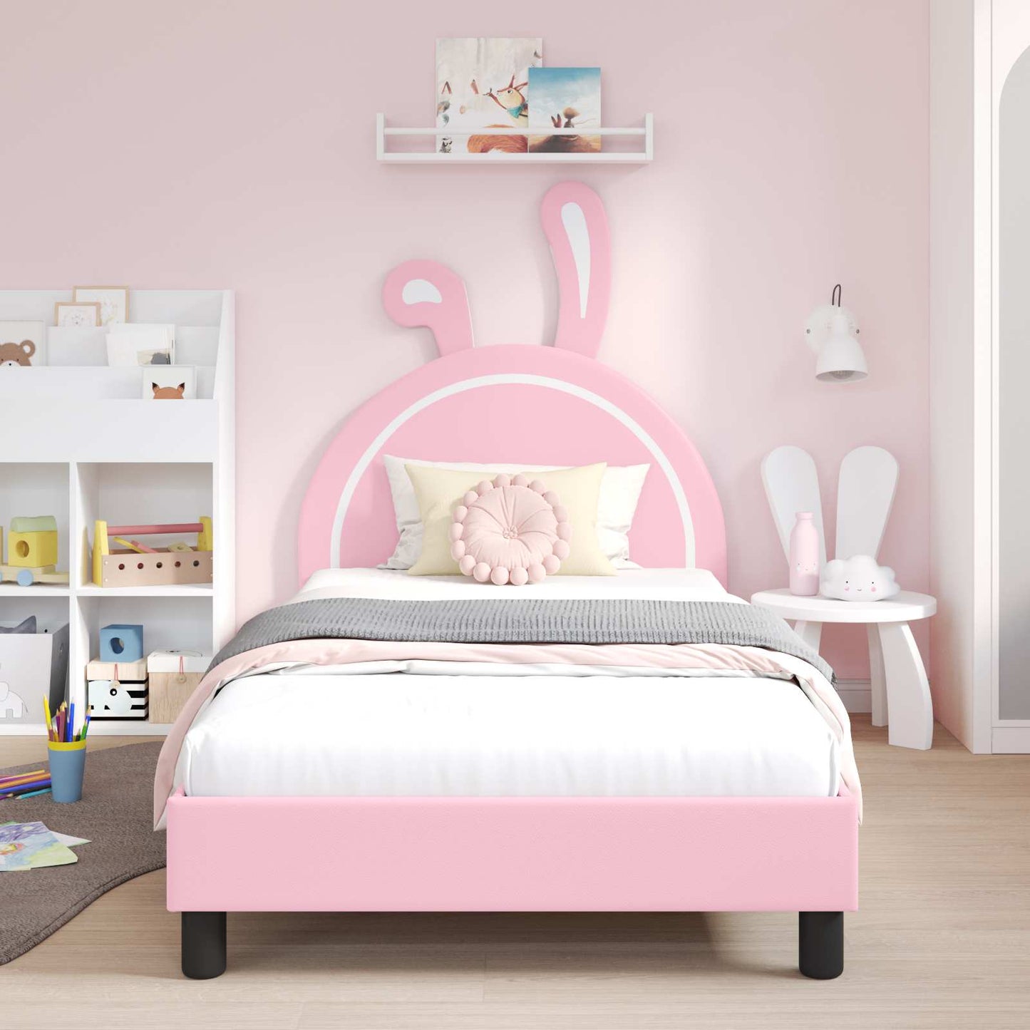 Gyerekágy kerettel Rózsaszín 90 x 200 cm PU