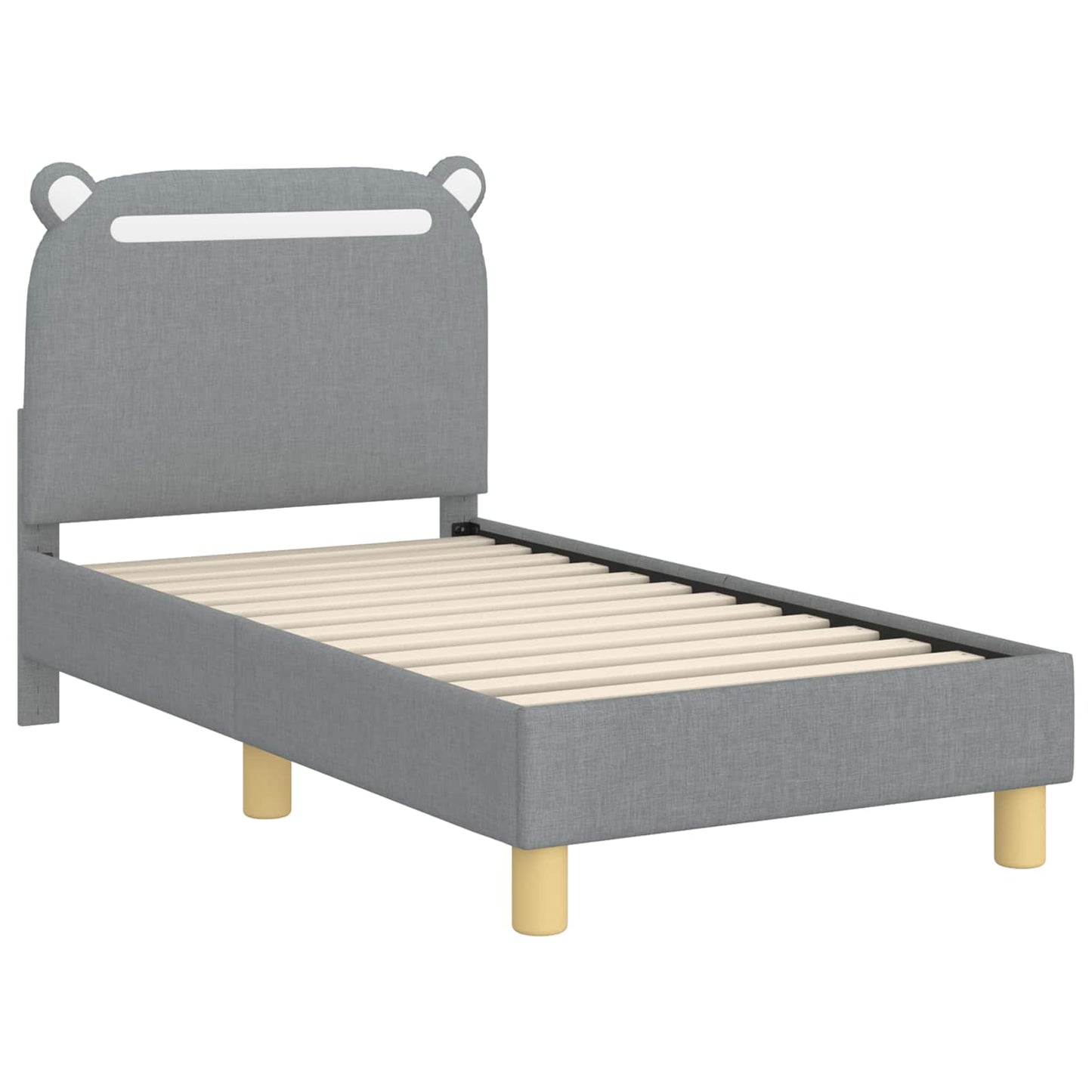 Gyerekágy keret fejtámlával Világosszürke 70 x 140 cm Szövet