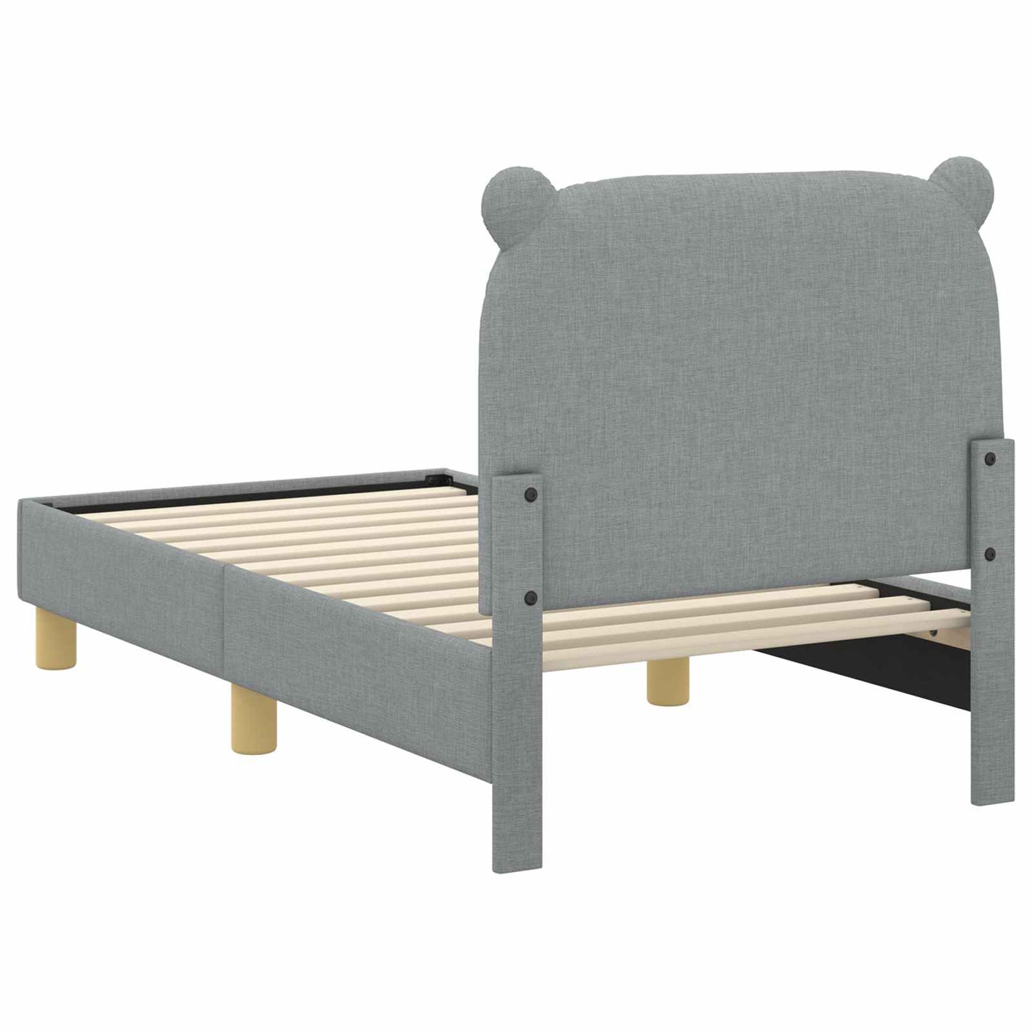Gyerekágy keret fejtámlával Világosszürke 70 x 140 cm Szövet