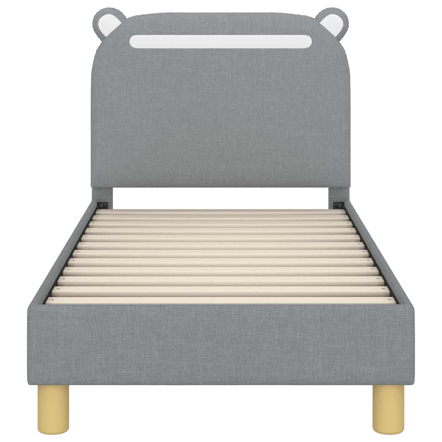 Gyerekágy keret fejtámlával Világosszürke 70 x 140 cm Szövet