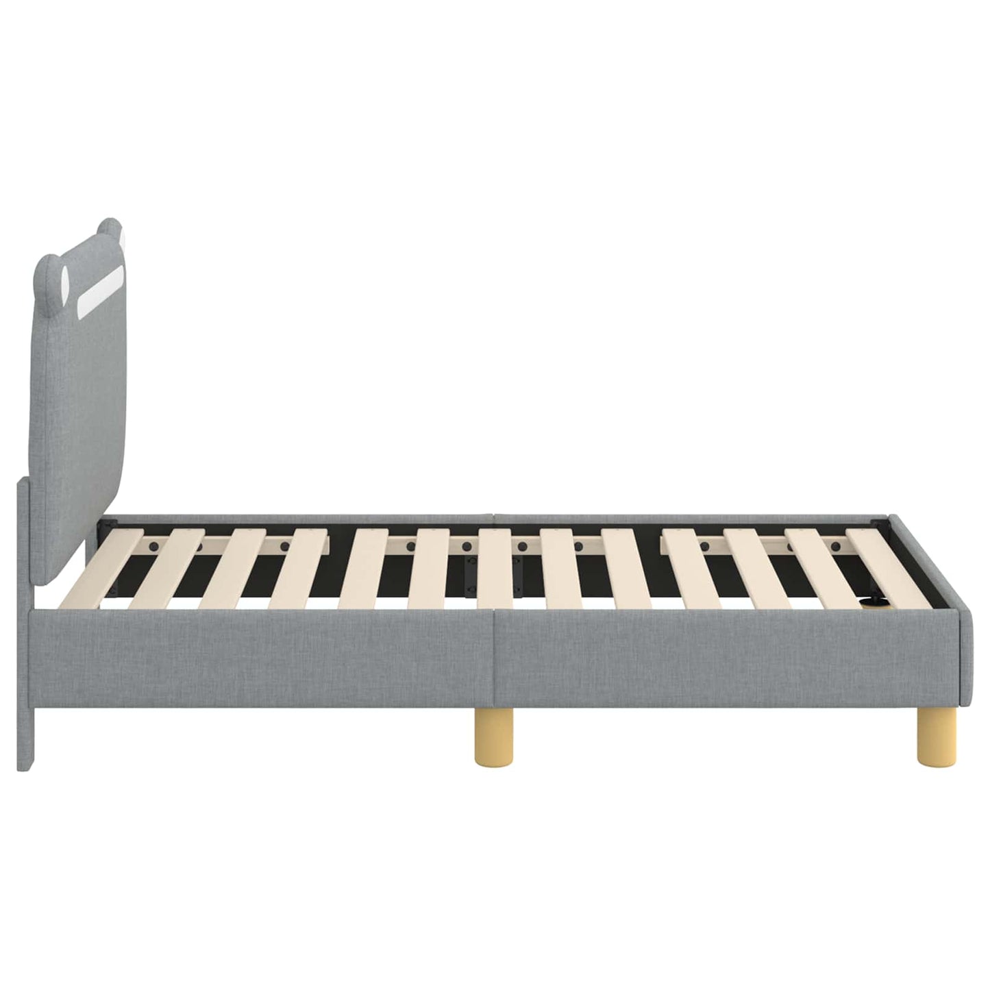 Gyerekágy keret fejtámlával Világosszürke 70 x 140 cm Szövet