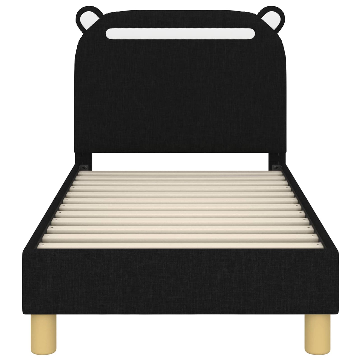 Gyerekágy keret fejtámlával Fekete 70 x 140 cm Szövet