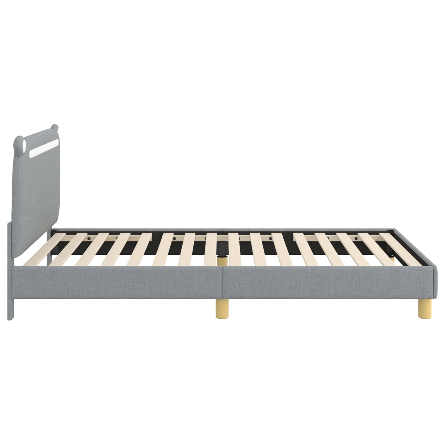 Gyerekágy kerettel fejtámlával Világosszürke 80 x 200 cm Szövet