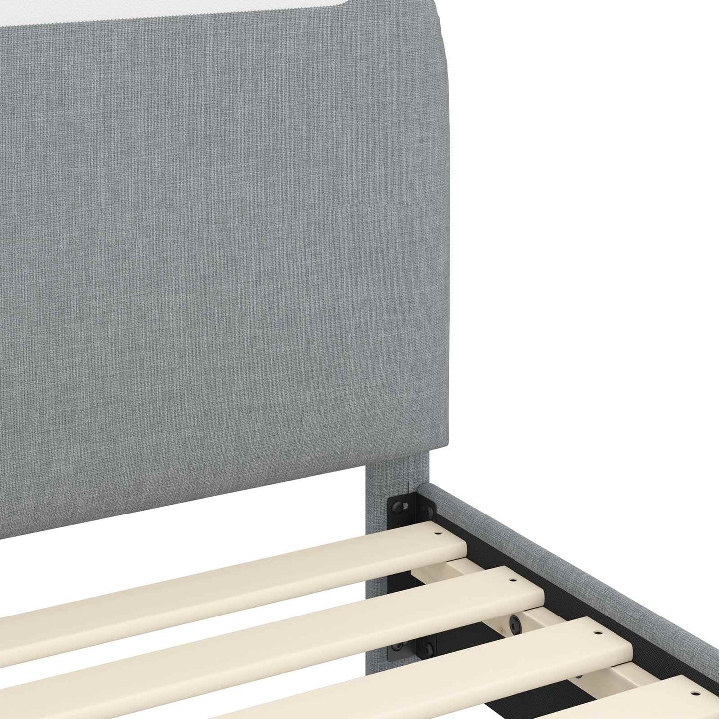 Gyerekágy kerettel fejtámlával Világosszürke 90 x 200 cm Szövet