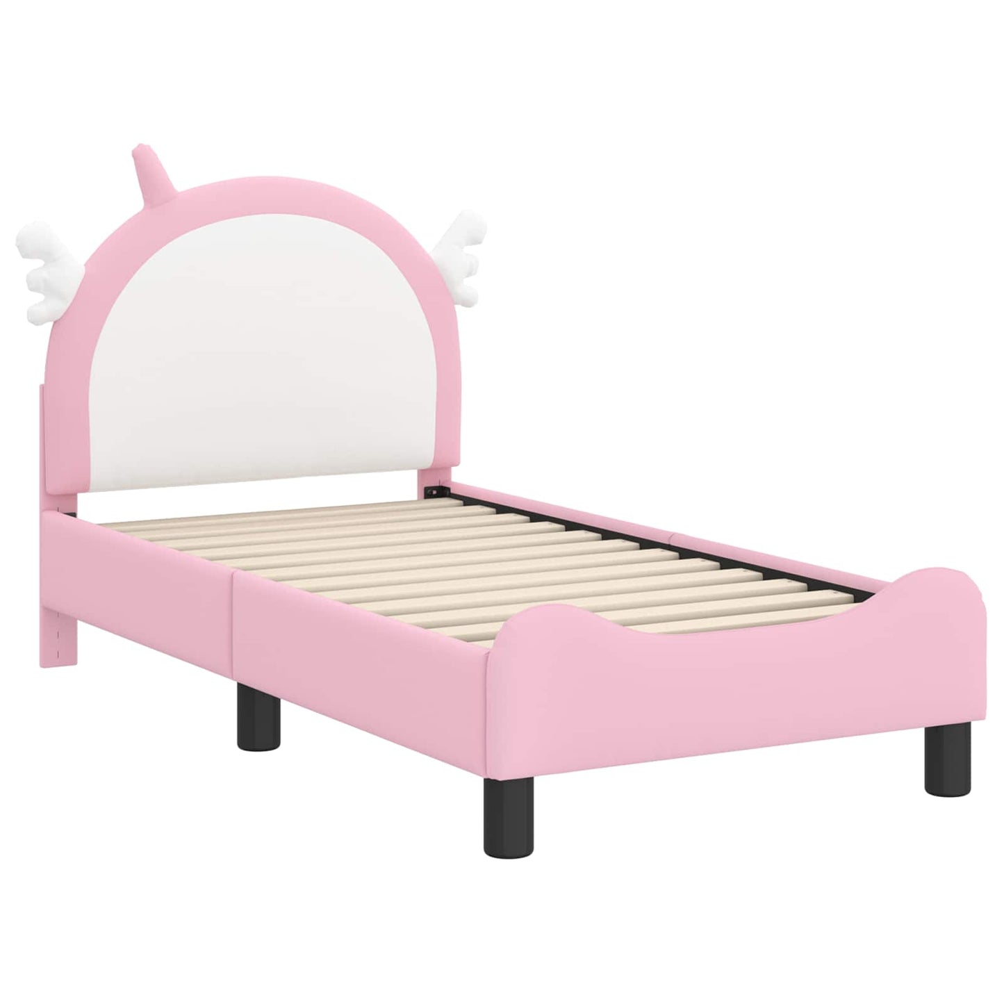 Gyerekágy keret fejtámlával Rózsaszín 70 x 140 cm PU