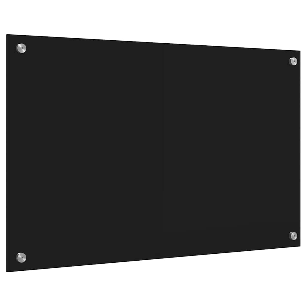 Konyhai hátfal Fekete 80 x 50 cm edzett üveg